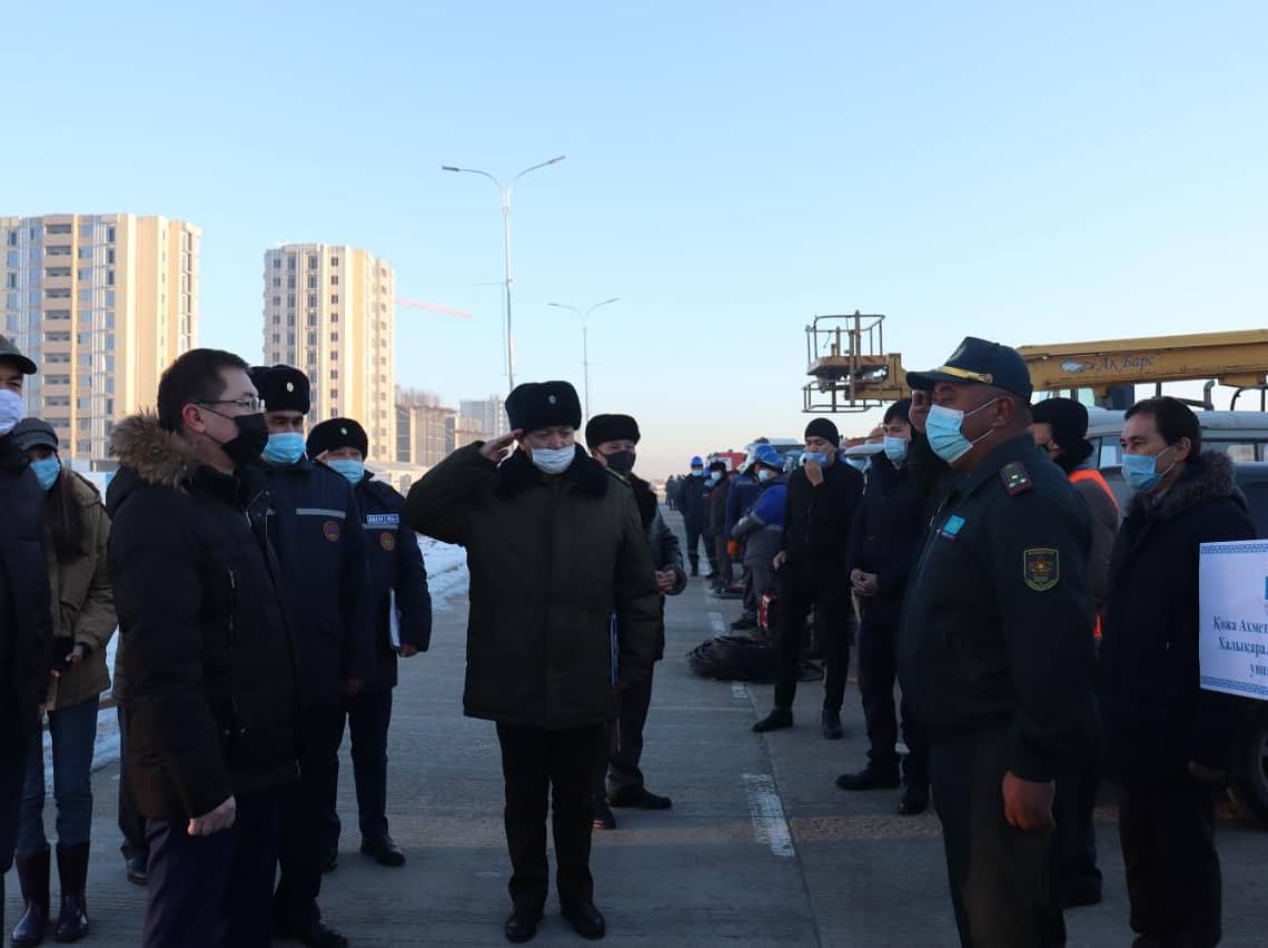 В Туркестанской области прошли учения по предупреждению чрезвычайных ситуаций