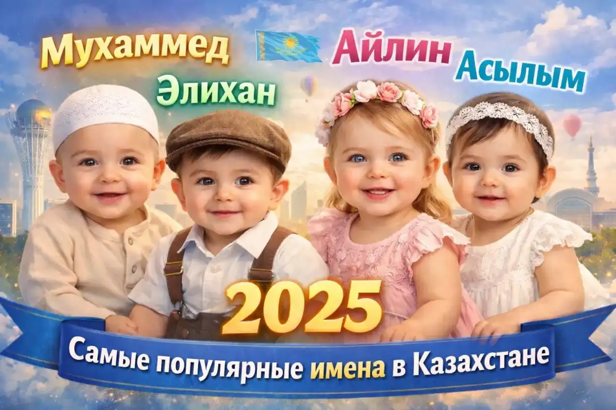 Какие имена чаще всего давали детям в Казахстане в 2025 году