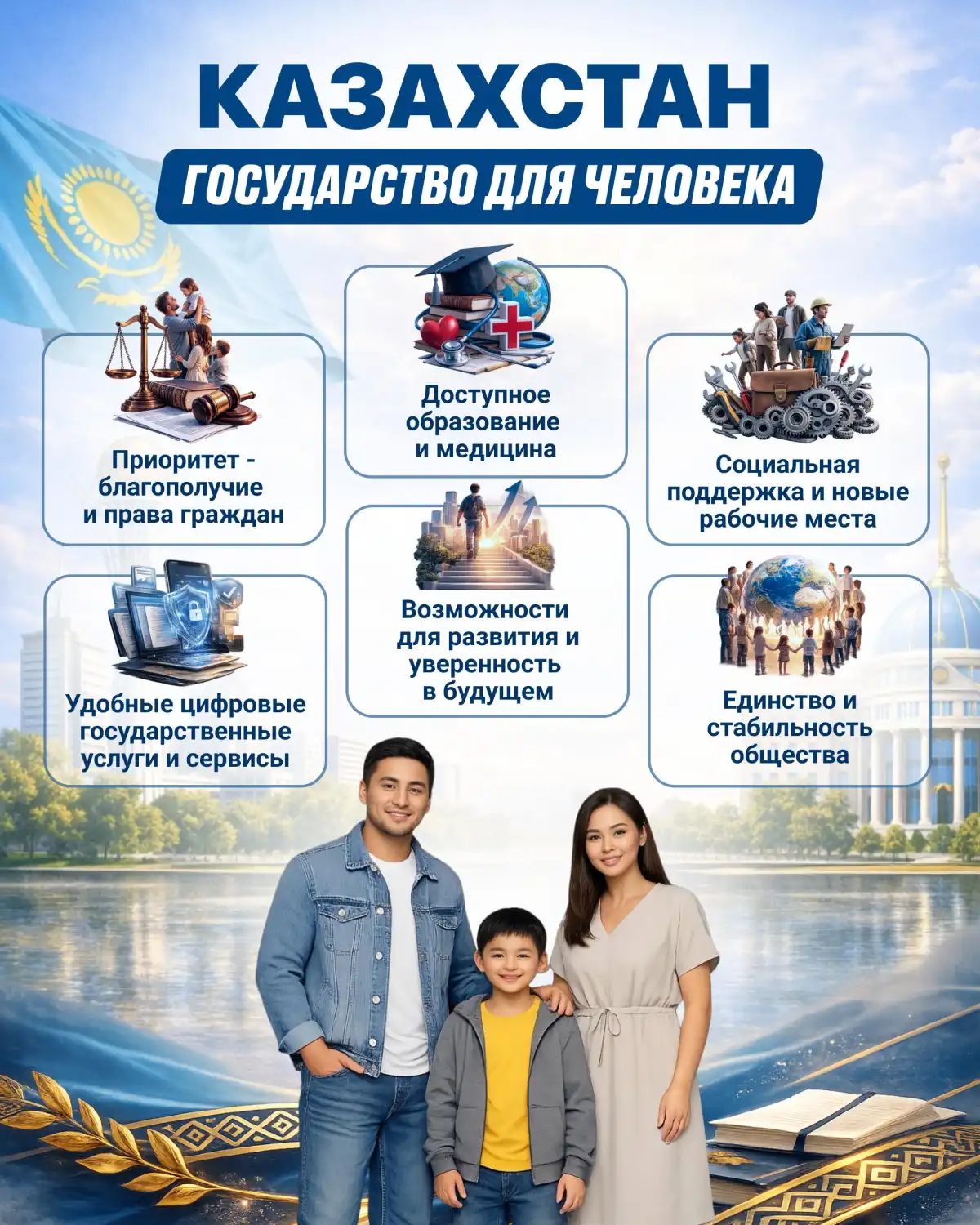 Человек и его благополучие становятся ключевым ориентиром развития Казахстана