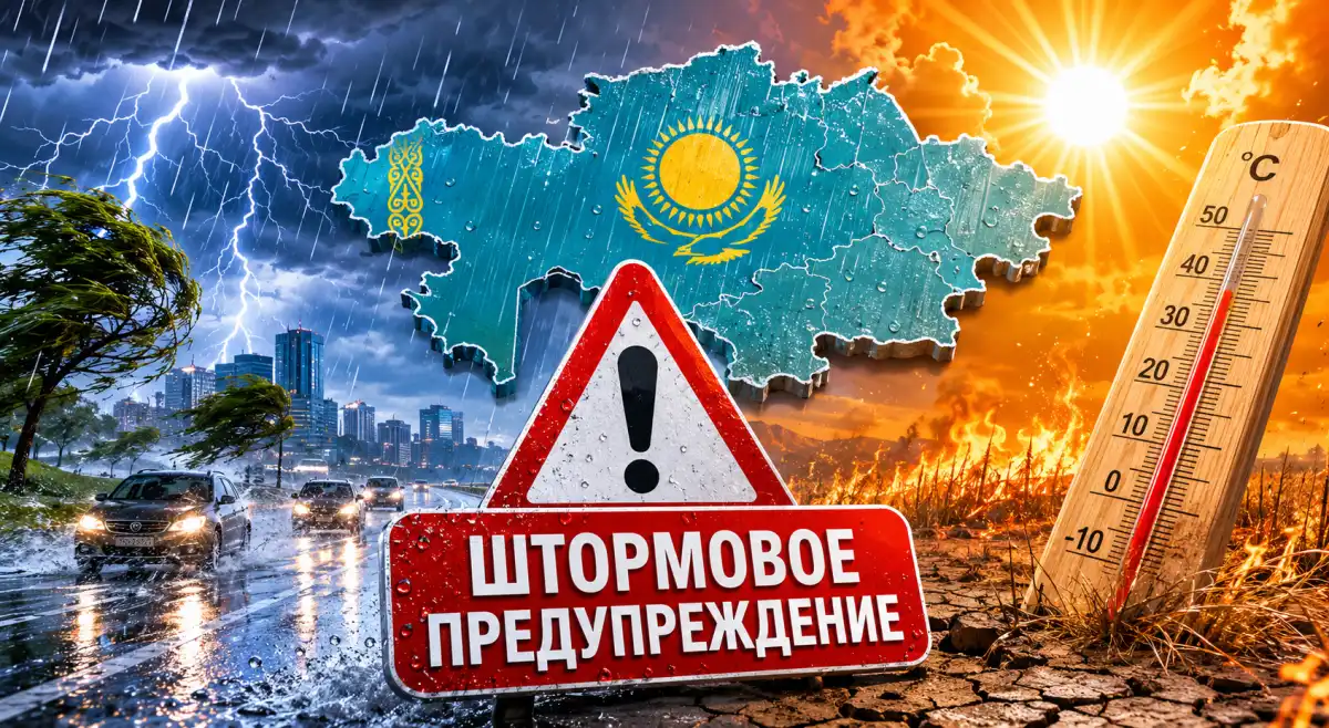 Казгидромет предупредил о грозах, жаре и высокой пожарной опасности в регионах Казахстана
